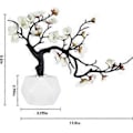 Miniatyrbilde 4 av 4: Kunstig Silke Skinnende Plommeblomst, 1 Pakke Simuleringsblomster med Keramisk Vase, Kunstig Potteplante for Hjem Bryllup Kontor DIY Stue Fest