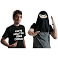Miniatyrbillede 1 af 5: Flip Mask Fun Kortærmet Åndbar Rundhals Sommertop Til Kvinder Mænd (130 Sort Ninja)
