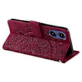 Miniatyrbillede 4 af 5: Style 018 Til Motorola Moto G85 5G Etui Præget Totem Hudfølelse Tegnebog Læder Telefon Cover (Style C)