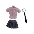Miniatyrbild 1 av 5: Actionfigurer Kjol 1/6 Skala Kvinnlig Skjorta Uniform Miniatyr Karaktär Kläder Hantverk Kläder Docka Slips för Klubb Studierum (Rosa)