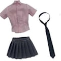 Miniatyrbild 5 av 5: Actionfigurer Kjol 1/6 Skala Kvinnlig Skjorta Uniform Miniatyr Karaktär Kläder Hantverk Kläder Docka Slips för Klubb Studierum (Rosa)