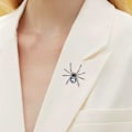 Pikkukuva 4 / 5: Viktorian tyylinen helmiäisrunko ja Micro Pave Spider Brossi Pins Silver Tone Goth Asusteet Pins reppuille