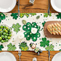 Pikkukuva 4 / 5: Artoid Mode Vesipensseli Shamrock Pyhän Patrickin Päivän Pöytäliina, Kausikevätloma Keittiön Ruokapöydän Koristelu Sisä- ja Ulkokäyttöön Kotijuhliin