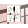 Miniatyrbild 3 av 4: Botaniska Växtväggkonsttryck - Set om 4 Väggdekortryck med Växter Blommor Kök Blommor Blad Väggkonst Boho Blad (8x10)