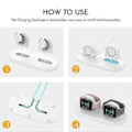 Miniatyrbillede 3 af 5: AHASTYLE PT116 til Apple Watch Dobbelt Position Opladningsstand Smart Watch Oplader Holder Base - Hvid (Hvid)
