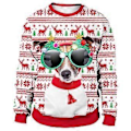 Miniatyrbillede 1 af 3: Juletrykte Par Sweatshirt Kvinder Mænd Langærmet Trøje Jumper Julefest Nyhed Toppe Feriegave (XL C)