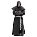 Pikkukuva 1 / 5: S-5xl Renessanssin Munkki Pappi Habit Scapular Friar Asun Kostyymi Pyhä Gown Robe Miehet Pappi Huppu Cowl Halloween Asun (M Valkoinen)