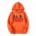 Stranger Things Tema Tenåringer Menn Hettegensere Lang Ermet Hettegenser Pullover Topper 1(L Oransje)