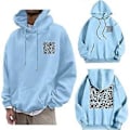 Miniatyrbilde 1 av 2: F**k You QR-kode hettegenser, QR-skanning kode vits, morsom hettegenser unisex, tykk vintergenser topper (4XL Blå)
