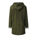 Miniatyrbillede 3 af 5: Dame Vinter Langærmet Tyk Plus Fløjl Hætte Casual Bomuld Varm Jakke Fleece Varm Frakke Hættetrøje Overtøj 1 stk (XL Grøn)