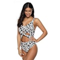 Miniatyrbillede 4 af 5: Pigetøj til piger, bikini, plus size, siamesisk trekant, leopardprint, damebadetøj, str. S