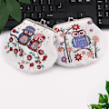 Miniatyrbild 4 av 5: 2-pack myntbörs, läder uggla växelpåse, söt djurplånbok med spänne, kyss lås pengapåse för kvinnor flickor