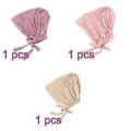 Miniatyrbillede 2 af 5: Kvindes Hætte Hætte Under tørklæde Turban Hætter Bundet Bonnet Elastisk Sovende Hår Hovedbind Blød Beanie Sovehatte (Sæt 4)