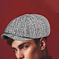 Miniatyrbild 4 av 5: Newsboy Hatt Pojke Hatt Herr Flat Cap Huvudbonad Mjuk Födelsedagspresent Manlig Basker Hatt Flap Cabbie Hatt för Camping Fiske (Ljusgrå)