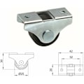 Miniatyrbillede 2 af 3: Sæt med 12 møbelhjul 25mm universal mini rulle sort fod