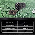 Miniatyrbillede 2 af 5: PD Type C 48W Dobbelt USB Bilopladerstik, QC 3.0 Hurtig Biloplader med Voltmeter og Kontakt til Båd Lastbil RV, Rød