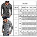 Pikkukuva 3 / 3: Miesten pitkähihainen T-paita Slim Fit V-kaula-aukkoinen lihaspaita (XL Harmaa)