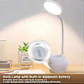 Miniatyrbild 3 av 5: Multifunktionell skrivbordslampa för arbete och studier, ögonvänliga LED-pärlor 360° justerbar arm, 3 färglägen ljusstyrka minnesfunktion, lämplig för kontor