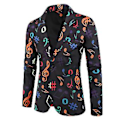 Miniatyrbilde 1 av 3: Herre Casual Notetrykk Slim Nightclub Jakke (XL)