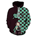 Miniatyrbilde 1 av 2: Demon Slayer Anime Unisex Hoodie Gensere Topper Fans Gave For Menn Kvinner Pullover Gensere Lange Ermer (4XL B)