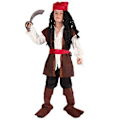 Miniatyrbild 1 av 5: Halloween Barnkläder för Barn Piratdräkt Trendig Långärmad Rollspelskostym Festivalkläder (7 till 9 år gammal Manlig Pirat X)