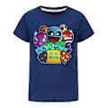 Miniatyrbild 1 av 3: Geometry Dash Tryckt Barn T-shirt Spel Fans Pojkar Flickor Cool Kortärmad Tee Toppar (13-14 År Marinblå)