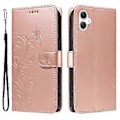 Miniatyrbillede 1 af 5: Til Samsung Galaxy A06 Etui Blomstermønster PU Læder Wallet Telefon Cover (Style B)