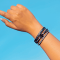 Miniatyrbillede 2 af 5: Sort Boho Læder Wrap Armbånd Bohemian Krystal Armbånd Trendy Lagdelt Armbånd med Magnetisk Lås Stakbar Juvel