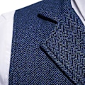 Miniatyrbillede 5 af 5: Jakkesæt Vest Solid Farve Slim Fit Omslagskrave Forår Efterår Enkeltbrystet Lommer Vest til Vandreture (M Blå)