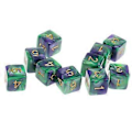 Pikkukuva 3 / 5: 10 KPL D6 Monitahoisia Noppia DND-peliin (Violetti Vihreä)