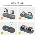 Miniatyrbillede 3 af 5: AHASTYLE PT116 til Apple Watch Dobbelt Position Opladningsstand Smart Watch Oplader Holder Base - Grå (Grå)