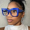 Miniatyrbillede 2 af 5: Store Oversized Bold Frame Klar Linser Anti-UV Blokerer Blænding Øjenbeskyttelse Til Anti Træthed Unisex Brug (2)