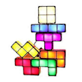 Miniatyrbilde 1 av 5: Firkantet LED Nattlampe, 7 Farger/STK 3D Puslespill Nattlampe, Induksjon Sammenkoblingsbar Bordlampe, DIY Tangram Lysblokker Puslespill Lampe (EU Plugg)