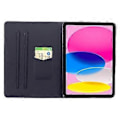 Miniatyrbillede 2 af 5: Stativ Etui til iPad/iPad 10.9 Mønsterprintet Tablet Læder Cover med Auto Vågn/Sov (Sakura Panda)