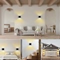 Miniatyrbillede 4 af 4: Sæt med 2 Væglamper 12W LED Moderne Indendørs Soveværelse, Justerbar Up and Down Design Lampe, Aluminium LED Væglamper Sort til Værelse