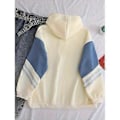 Miniatyrbillede 3 af 5: Hættetrøje løs snørehættetrøje langærmet fleece fortykket sweatshirt (M Abrikos)
