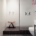 Miniatyrbilde 3 av 3: SZTXJ 2 stk Mann Kvinne Toalett Baderom Vaskerom 2 WC Dekal Toalett Dekor Kunst Vegg Hjem Barnerom Stue Kontor Dekorasjonsklistremerker
