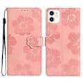 Miniatyrbild 1 av 5: Mobilskal för iPhone 11 Blommor Tryckt PU Läder Ställ Plånboksfodral (Stil C)