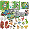 Miniatyrbillede 1 af 5: 2024 Julekalender med 24 Dages Nedtælling Dinosaur Verden Dino Legetøj Børn Jule Blind Box Gave ( )