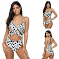 Miniatyrbillede 2 af 5: Pigetøj til piger, bikini, plus size, siamesisk trekant, leopardprint, damebadetøj, str. S
