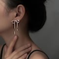 Miniatyrbilde 3 av 5: Sommer Sølvfarget Sløyfe Ørepynt Personlighet Overdreven Kvast Unik Design Ørepynt Kvinne Bryllup Smykker Bursdagsgave-ed315-s ( ED319)