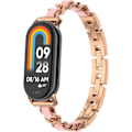 Pikkukuva 1 / 5: Yhteensopiva Xiaomi Mi Smart Band 8 -rannekkeen kanssa, Metalliset säädettävät kudotut rannekkeet, älykello-ranneke, tarvike naisille ja miehille, vaihtohihnoja