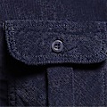 Miniatyrbillede 3 af 5: Mænds Corduroy Langærmet Skjorte med Knapper, Varmt Casual Regular Fit Brystlomme ( )