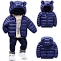 Miniatyrbild 1 av 2: Barn Hoodie Dunjacka för Pojkar och Flickor, Toddler Vinter Zippade Vadderade Jackor Ytterkläder (3-4 År)