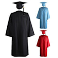 Miniatyrbillede 3 af 5: Fianao Mortarboard Sæt Ensfarvet Graduation Tassel Unisex Akademisk Hat Sæt til Voksen (57 Marineblå)