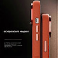 Miniatyrbillede 4 af 5: Til iPhone 15 Plus Cover PC+PU Læder Anti-Drop Telefon Cover Kompatibel med MagSafe (Style E)