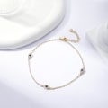 Miniatyrbillede 3 af 4: Anklets til kvinder 14K ægte guldbelagt sølvbelagt ankelkæder Trendy vandtæt Boho ankletsæt justerbar yndig sød
