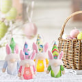 Miniatyrbild 5 av 5: Påskpynt med Ljus, Glödande Kaninöron, Tomtedocka, Matbord, Heminredning, Docka, Semestergåva, Gul, Stil A