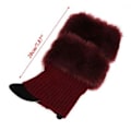 Miniatyrbilde 5 av 5: Vinterstrikk Leggings Støvle Sokker Mansjetter Topper Fuzzy Trim Ankelvarmere Sokker (Vinfarget)