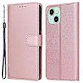 Miniatyrbillede 1 af 5: Mobiltelefonetui til iPhone 15 Wallet PU Læder Stand Mobiltelefon Shell (Rose Gold)